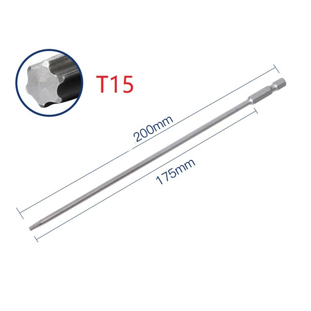 1/6pcs 200mm Long T10-T30 Magnetic Torx Screwdriver Bits Alloy Steel Electric Screwdriver Head Torx Screw Driver Power Tools