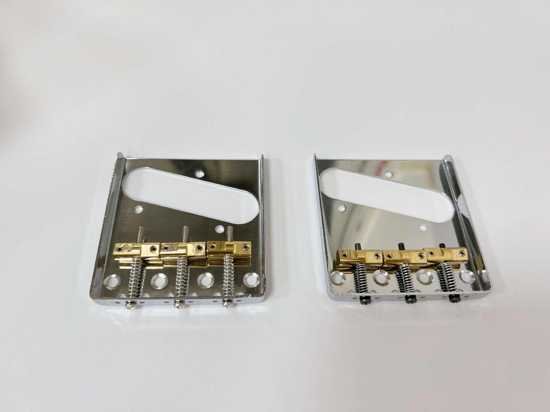 Electric Guitar Accessories: TL 6-String Folded Brass Bridge & Tailpiece Silver Screw