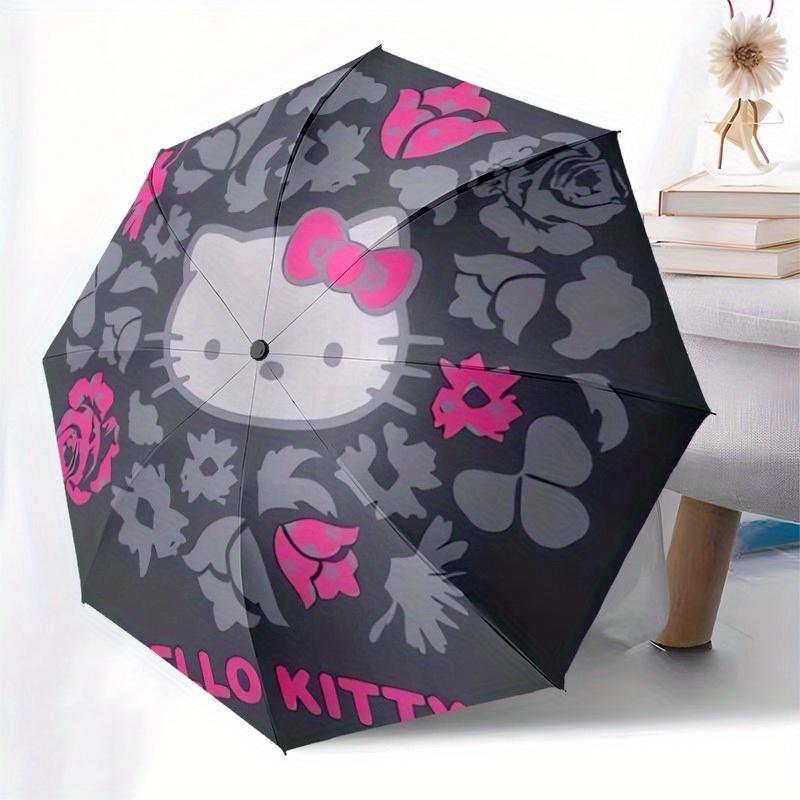 1pc Hello Kitty Floral Design Umbrella with Plastic Handle,Suitable for All Seasons Home Travel Outdoor UmbrellaSanlio576