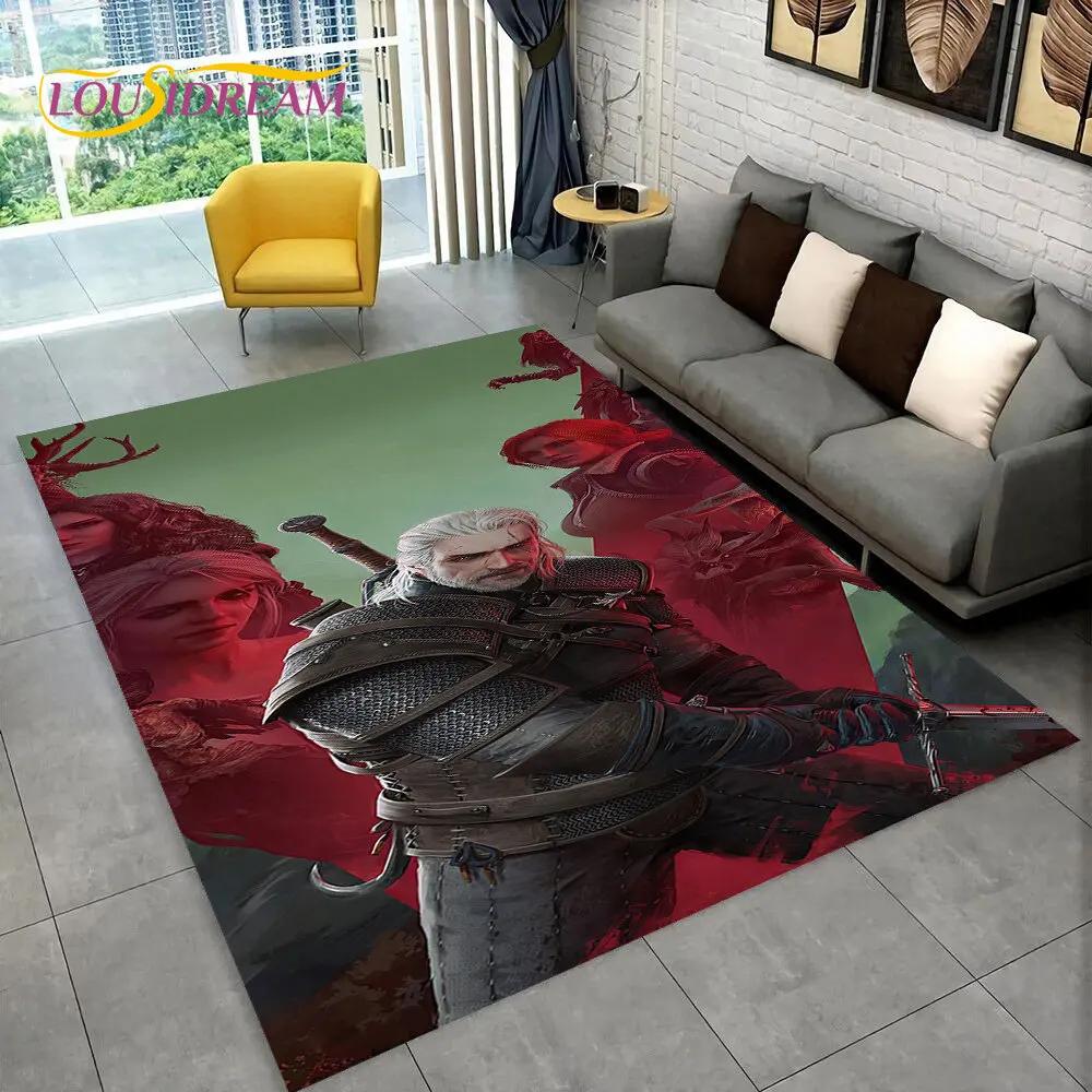 The W-Witcher Game Gamer Anime Area Rug,Carpet Rug for Home Living Room Children's Bedroom Sofa Doormat Decor,Non-slip Floor Mat