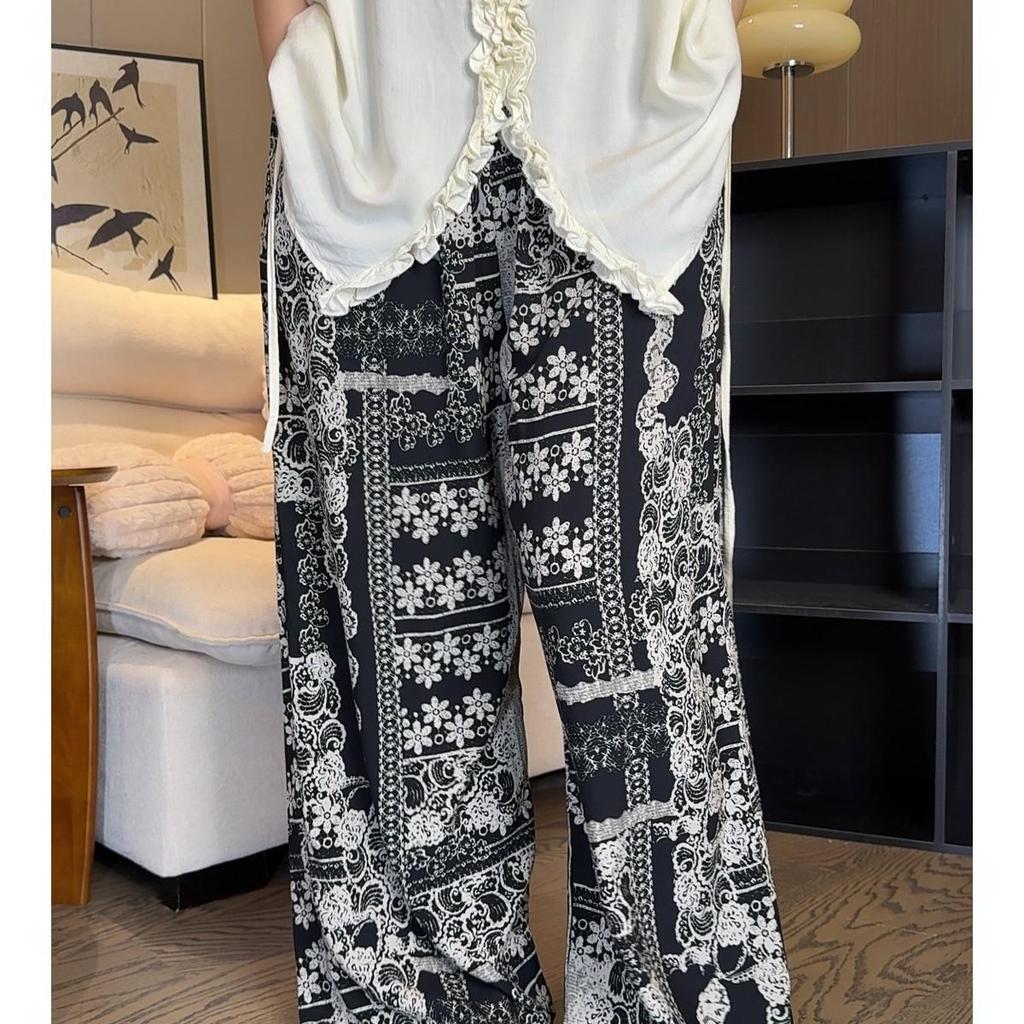 Versatile Summer Wide-Leg Cotton Silk Pants