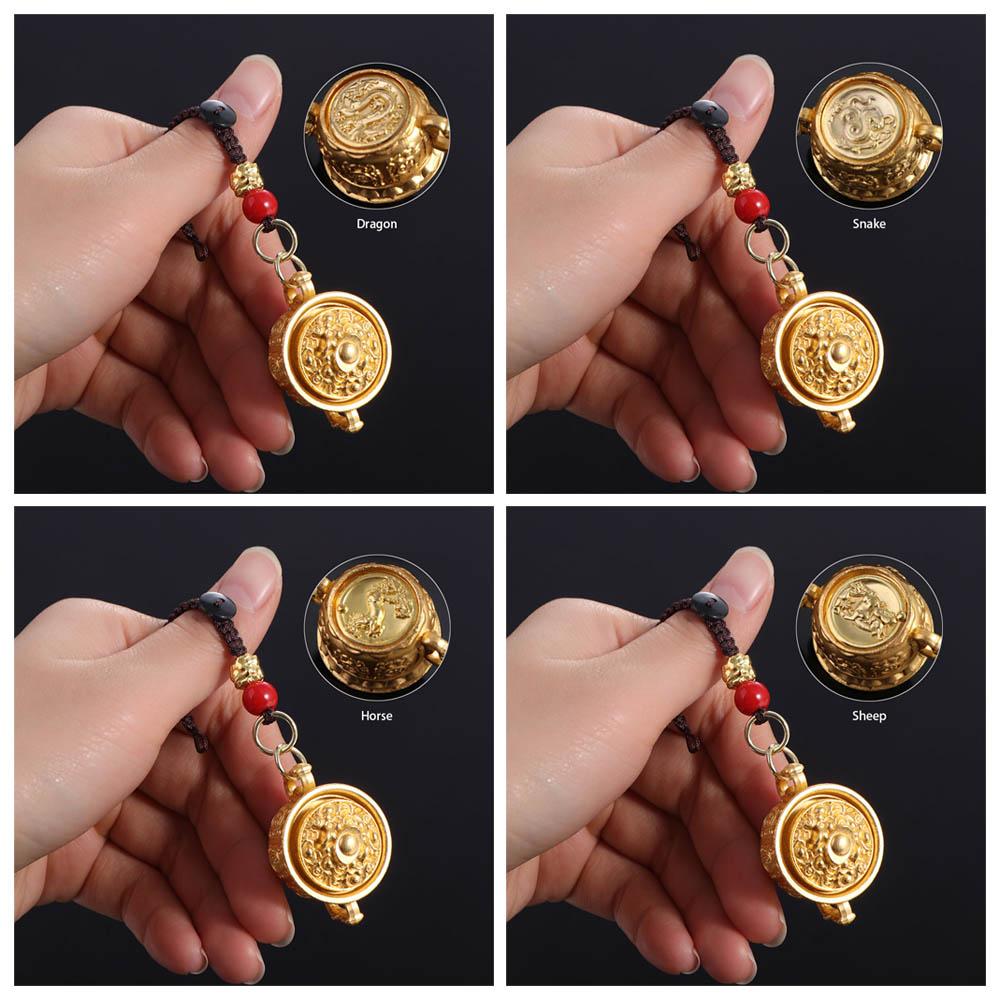 2 Pcs Zinc Zinc Zinc Alloy Zodiac Keychain Chinese Signs Car Key Chain Cute Animals Keys Accessory  Women