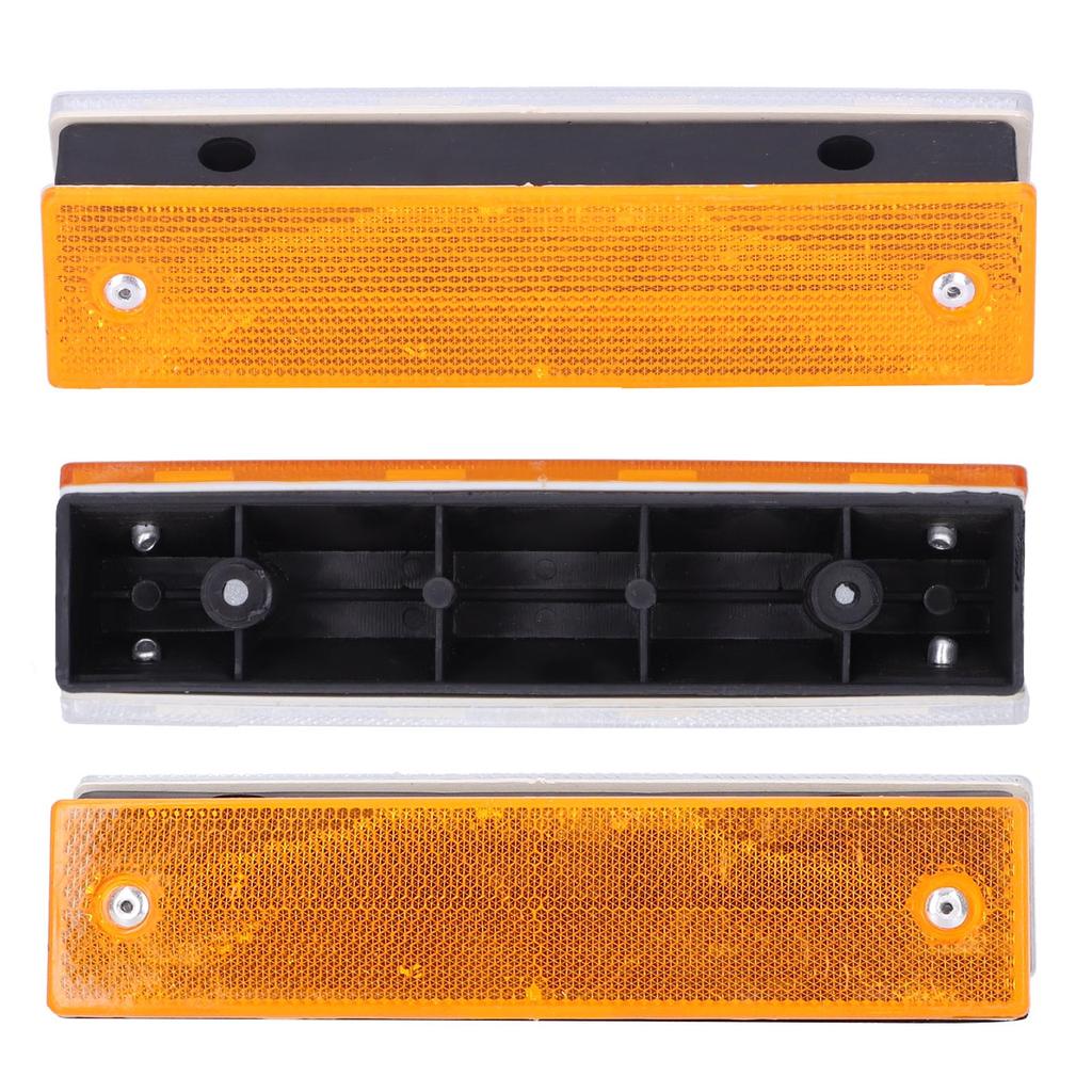 2PCS Rectangle Reflective Sign Road Stud Marker for Highway Traffic Warning Facilities(YellowWhite )