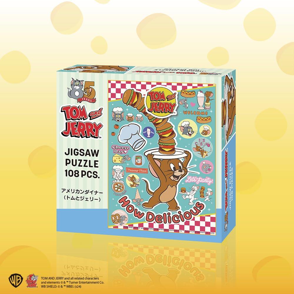 Tenyo in Jigsaw Puzzle Tom and Jerry American Diner with and Service Card (Tenyo) [Made Japan] 108-Piece (18.2x25.7cm) B-108-839 Glue, Spatula,