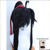 Wei Wuxian Cosplay Wig: Breathable Rose Net, Red Ribbon High Ponytail, Ancient Style