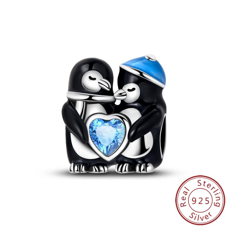 Bratara cu Margele Charm din Cupru Original Fulg de Nea de Iarnă Om de Zăpadă Igloo Pinguin Pandantiv Potrivire Margele Charm Bijuterii Femei Cadou