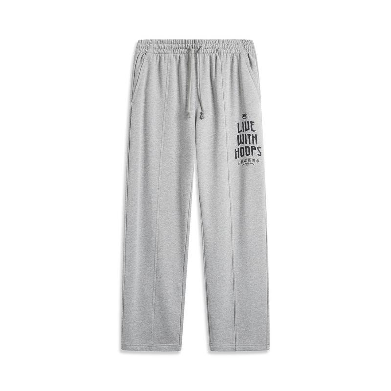 

Li Ning Anti-Five Series удобные влагоотводящие спортивные длинные брюки мужские низы цветочно-серый AKLU947-2 M