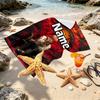 Custom Name Personalized Makima Chainsaw Man Print Beach Towel, for Trip Camping Beach Party Home Decor, Birthday Gift for Family & Friends