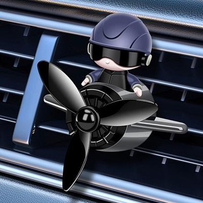 Auto-Lufterfrischer, Cartoon-Pilot, Klimaanlage, Aromatherapie-Clip, rotierender Propeller, Duftdiffusor, Dekoration