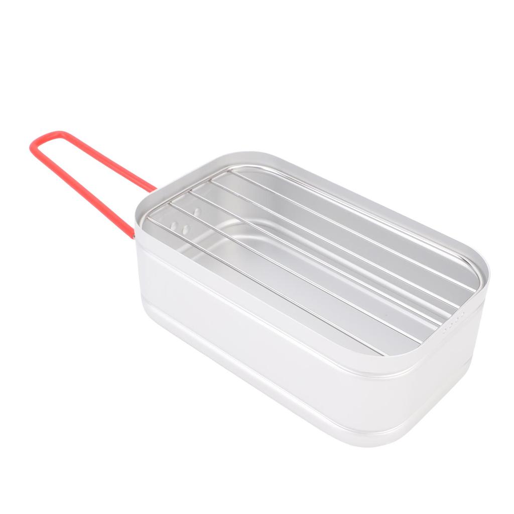 Camping Lunch Box Aluminum Alloy Steam Boil Portable Single Person Meal Box Lunch Container Support for Hiking Fishing