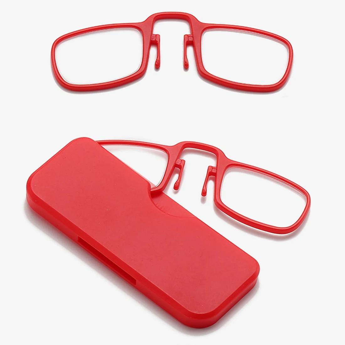 

Портативные очки для чтения с переносицей с мини-зажимом, ультратонкие очки для чтения + 1,00 ~ + 2,0,5, очки для дальнозоркости с футляром Gafas Oculos 2