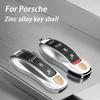 Zinc Alloy Material Case For Porsche Cayenne Panamera Macan Cayman 718 911 Taycan Gloss Chrome Key Shell Car Key Case
