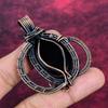 Black Onyx Gemstone Pendant Handmade Unique Jewelry Copper Wire Wrapped Pendant