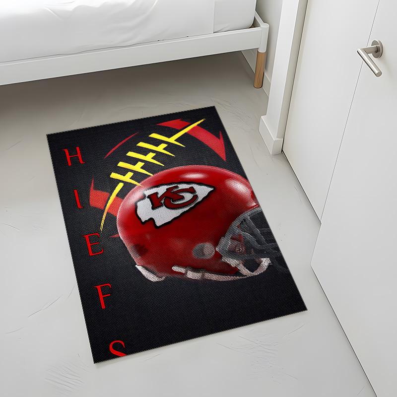 Kansas City Chiefs (19) Rug Suitable For Living Rooms Bedrooms Computer Rooms Dining Areas And Placement Under Tables And Chairs Also An Ideal Choice 