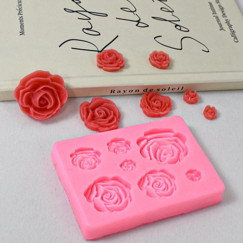 Chou Kai Rose Silicone Mold for DIY Flower Cakes, Fondant, and Chocolate Baking Tools.