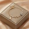 Kpop Irregular Imitation Pearl Bracelet For Women Korean Natural Stone Pendant Adjustable Cuff Bracelets Anniversary Jewelry