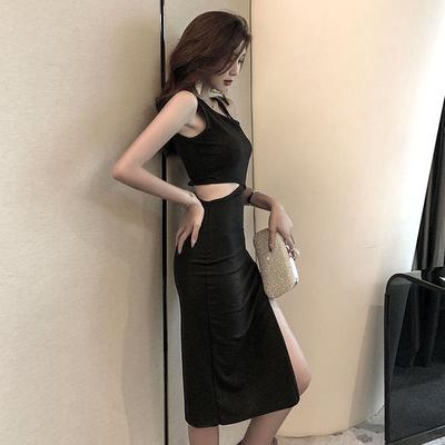 Sexy Fashion Temperament Slim Slim Waist Split Ladies All-match Bottoming Dress