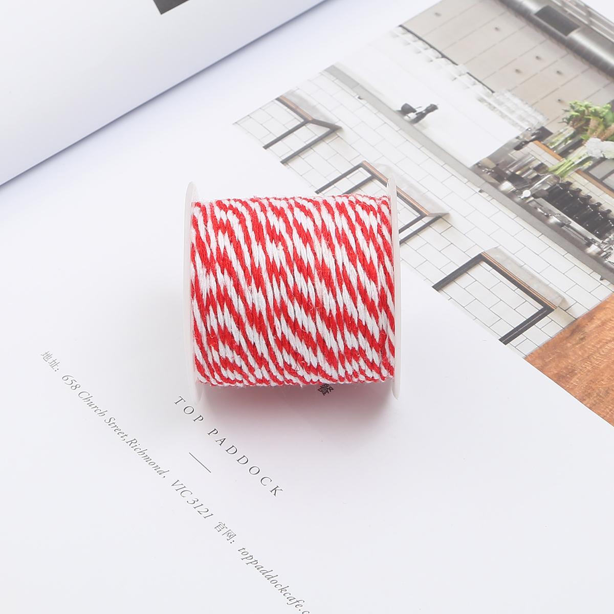 

10 метрів/рулон 1,5 мм подвійний кольоровий бавовняний шнур Шпагат Мотузковий шнур Різдвяні весільні прикраси Подарункова упаковка Сільська ручна робота DIY Ремесла