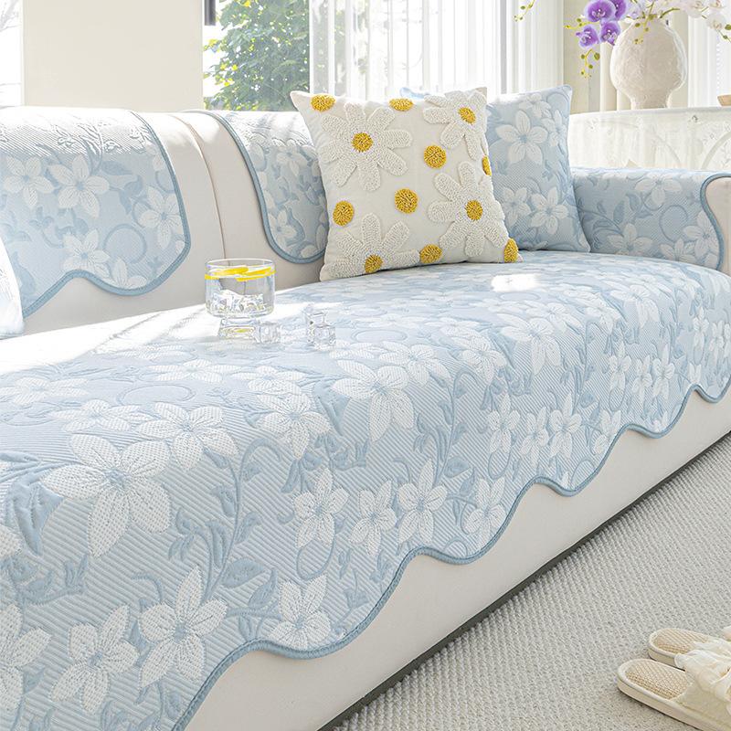 Summer Cooling Breathable Sofa Cover Couch Towel Blanket Modern L Shaped Anti-slip Wear-resistant Seat Cushion Pad Protector