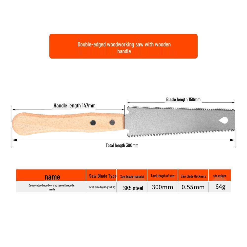 Japanese Double-Sided Tenon Hand Saw – Precision Woodworking & Logging Tool