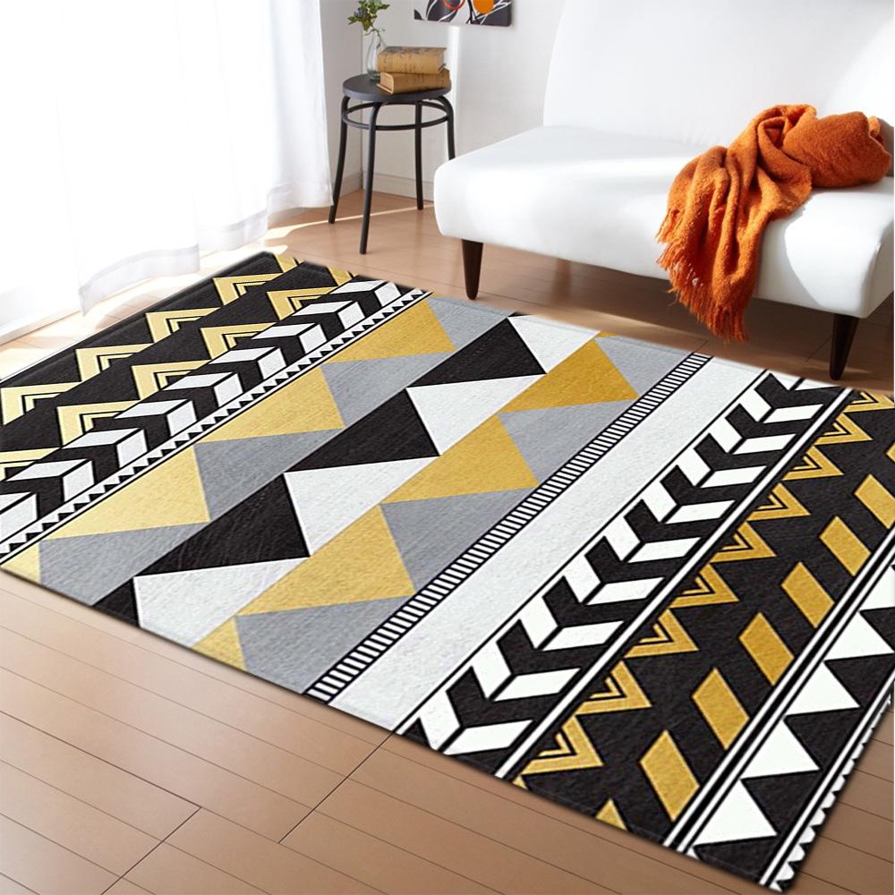 National Style Retro European Pattern Large Carpet Square Floor Mat Striped
