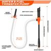 Portable Transfer Pump Battery Operated Electric Siphon Pump For Gas, Fuel, Diesel, Water Transfer 2.4 GPM Flow Oil Extractor, 47 Inches Hose-Easy To
