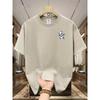 Men's summer 100% pure cotton fashionable casual loose sports cartoon bear pattern printed round neck short sleeved T-shirt top