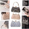 Women's Top Handle Handbags,Pearls Evening Clutches Purse with Chain Shoulder Bag for Party Prom Wedding Cocktail Club