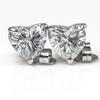 Synthetic Moissanite Earrings 925 Sterling Silver 14.7 Ct Heart Pair Gemstone Jewelry Gift