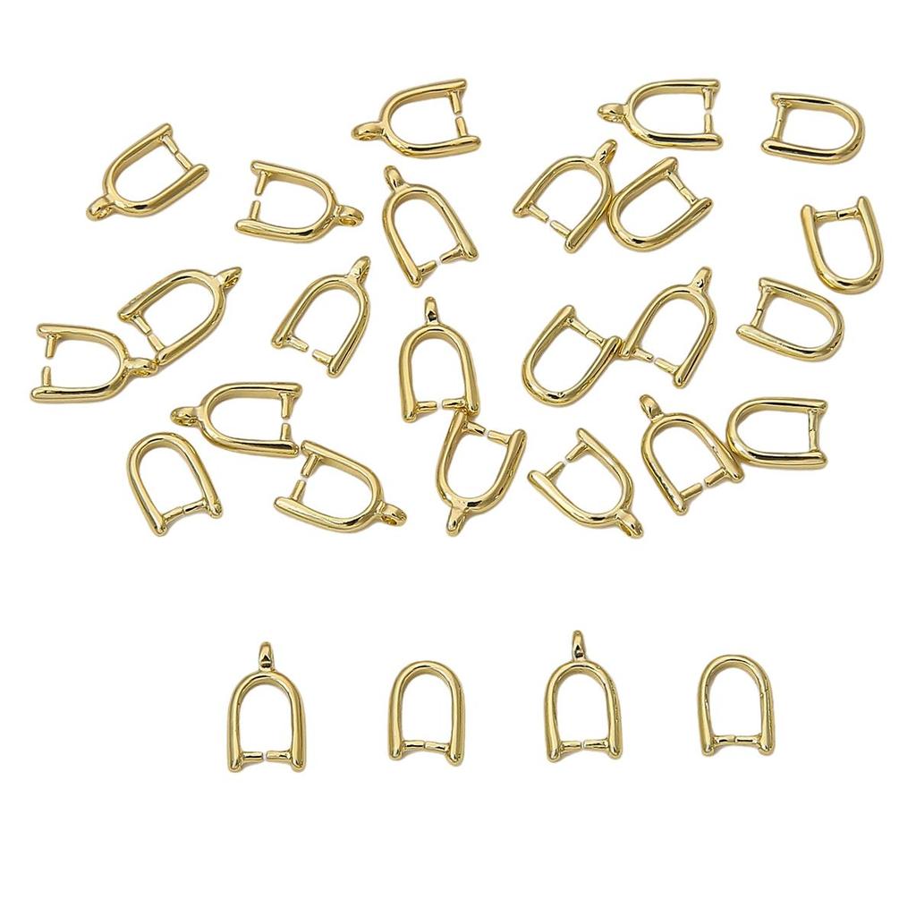 10 buc cataramă cu clemă în formă de U, agățată dreaptă din cupru, pentru fabricarea de bijuterii DIY, accesorii de artizanat