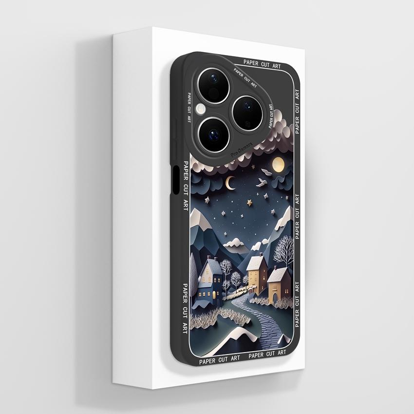 

Чехлы для телефонов Huawei Pura 80 Pro Honor X7d X9d X20 V40 с красивыми деревенскими узорами, защитой объектива, из жидкого силикона, противоударный чехол для Huawei Honor X9D 5G