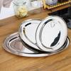 3x Silver Steel Serving Tray Oval Plate Platter Dish