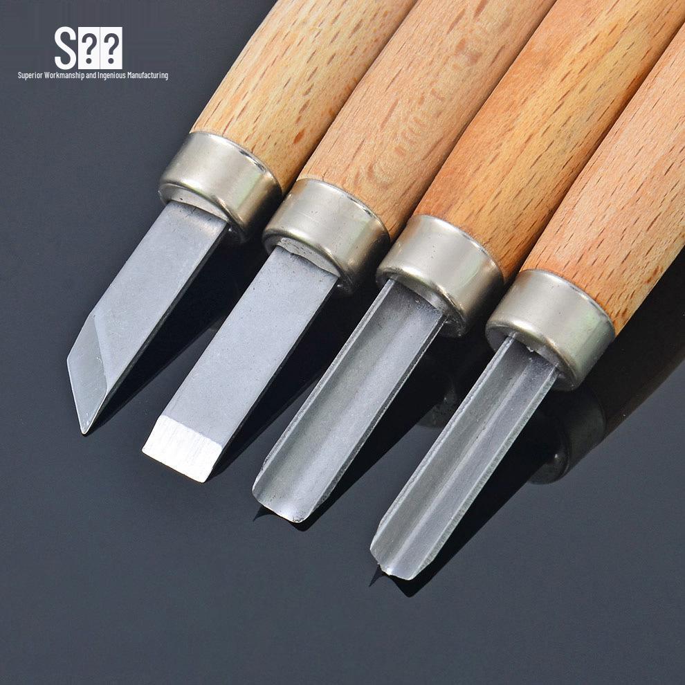 Superior Craftsman Carving Knife Set: Curved, Flat, Round, Triangular, Needle Knives for Handmade Rubber Stamp Crafting