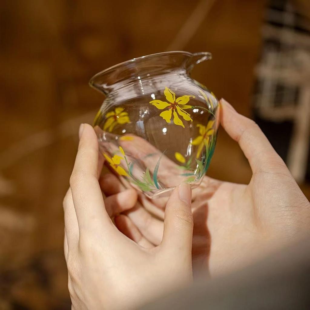 250ML New Chinese Crystal Glass Fair Cup Thickened Glass Tea Separator Tea Sea Transparent Kung Fu TeaSet Accessories Decoration