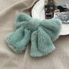 Nuova Pinza per Capelli con Fiocco in Peluche Carino Invernale, Pinzette a Fiocco Semplici Colorate Solide Coreane, Grande Fermaglio per Capelli per Bambine