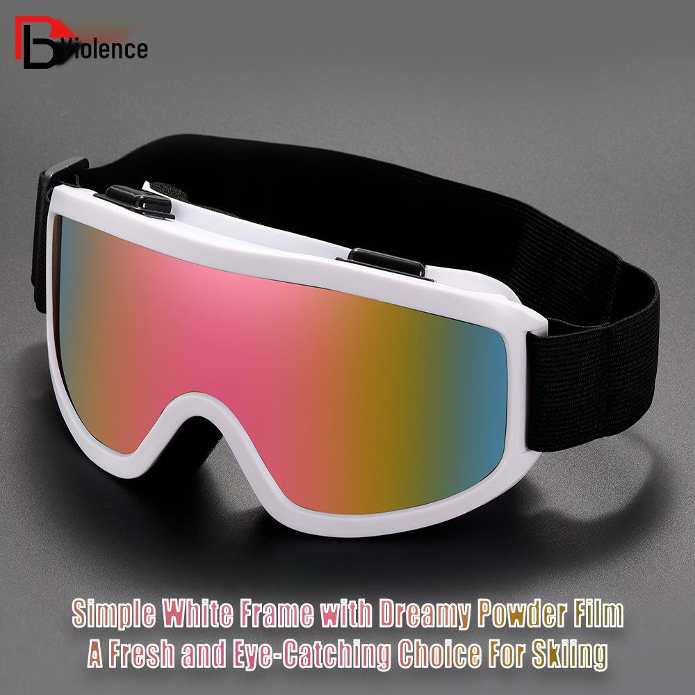 Cross-border Fashion Anti-fog Ski Goggles: Large Frame, Wind & Sand Proof, Colorful Protective Sports Glasses
