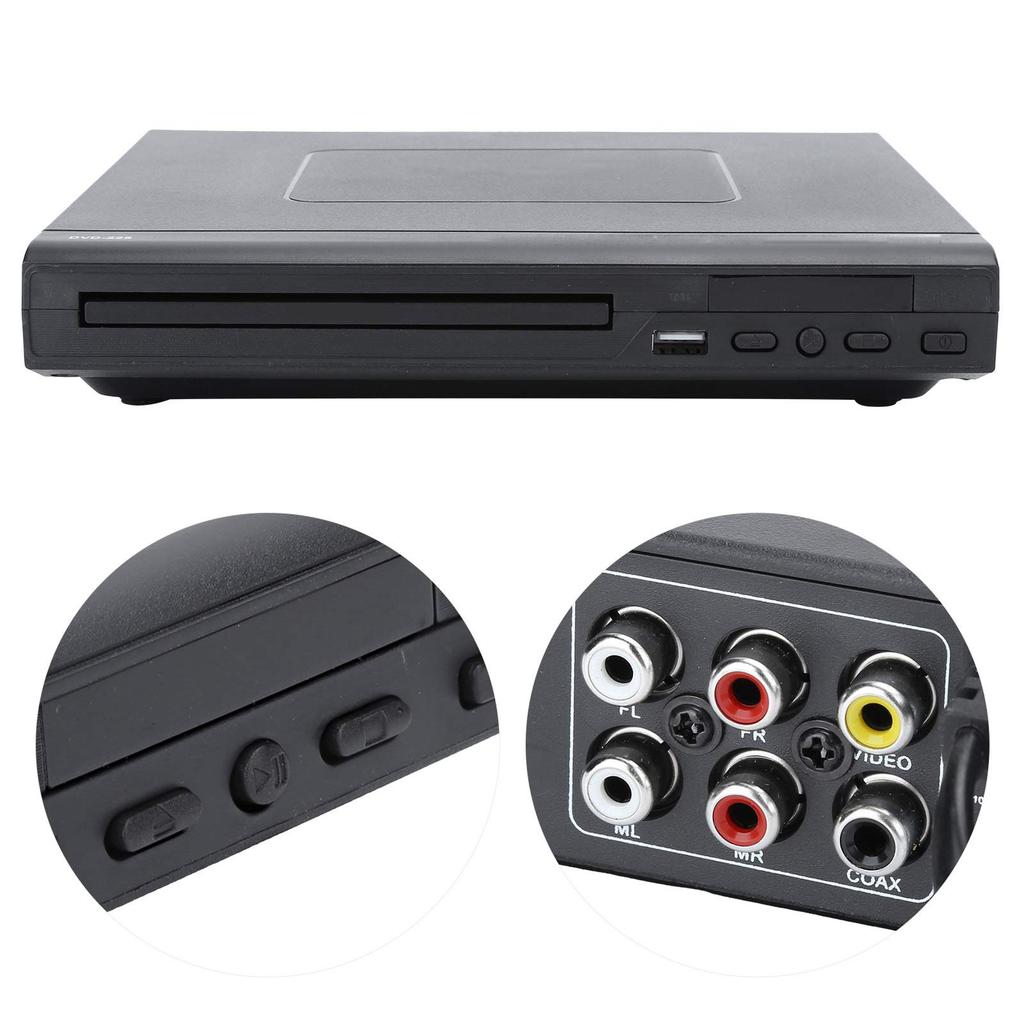 Home DVD Player, Durable DVD Player, Easy-to-use for Office Use, Black