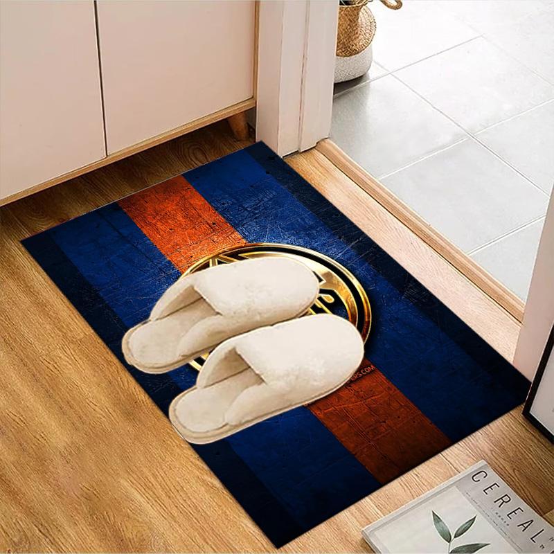 Energetic Oilers Team Spirit Floor Mat for Living Room, Game Rooms, Office, Bedroom, Office Floor Mat Playful Design, Christmas Fan Gifts