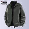 Woodpecker Men's High-End Fleece Jacket - Spring/Autumn Cardigan for Middle-Aged Dads