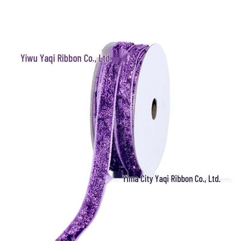 1cm Flocked Ribbon for Gift Wrapping & Costume Decoration - Non-Elastic, Shiny Woven Design