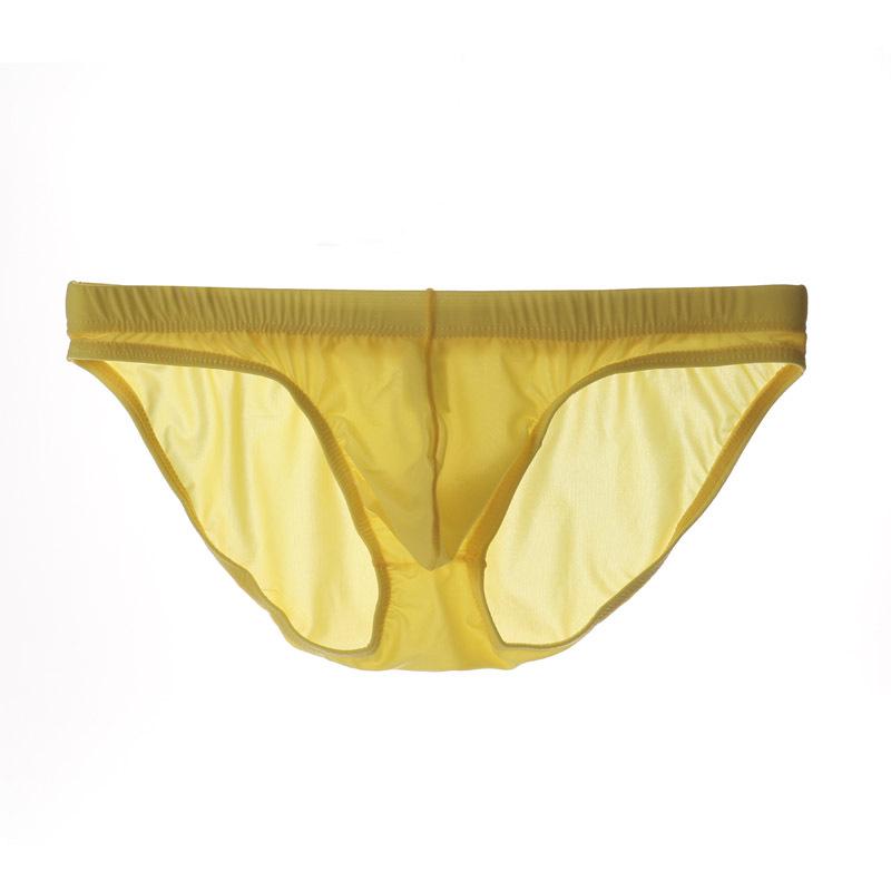 Youye Men's Ice Silk Transparent Low-Waist Breathable Briefs