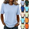 Γυναικείο Βασικό T-shirt με Κοντό Μανίκι και Στρογγυλή Λαιμόκοψη Casual Χαλαρή Εφαρμογή Ελαφρύ Μονόχρωμο Top για Καθημερινή Χρήση