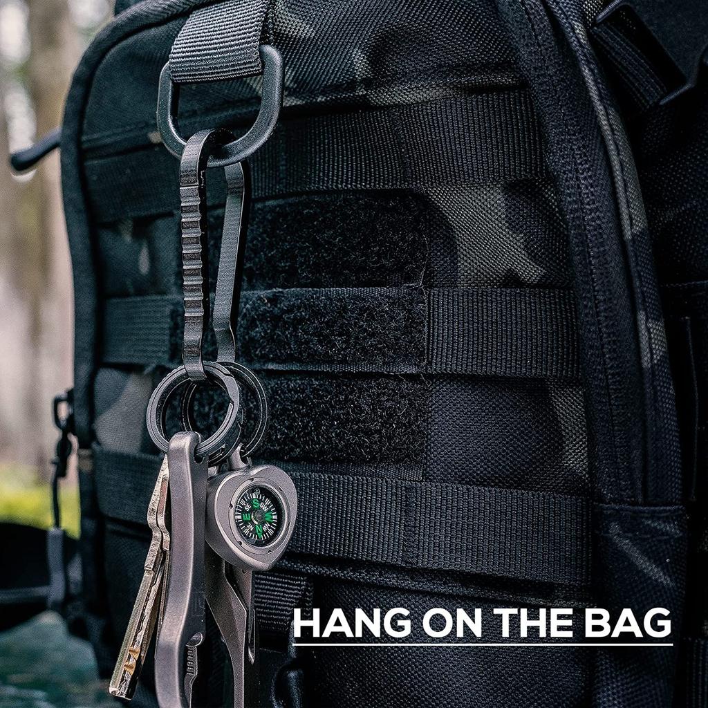 TIMULTI Stylish Titanium Carabiner Key Quick Release Key Belt Car Easy Durable Key Ring Holder, Hook, Bag, Loop, Key, Anti-Loss, Installation, (Black)