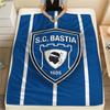 1PC Sporting Club De Bastia Patterned Flannel Blanket Suitable For All Seasons for Home Decor Warmth and Comfort Gifts Holiday Present