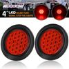 LINKITOM 4-Inch Round Trailer Lights - 24-LED Super Bright Brake/Tail Lights, IP67 Waterproof, DOT Certified for Trailers, Trucks, RVs (2-Pack)