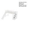 Loft Bed 90x200cm Bunk Bed Stable Base with Slide Storage Ladder Fence No Burrs Anti-scratch Kids Tree House Bedroom Furniture