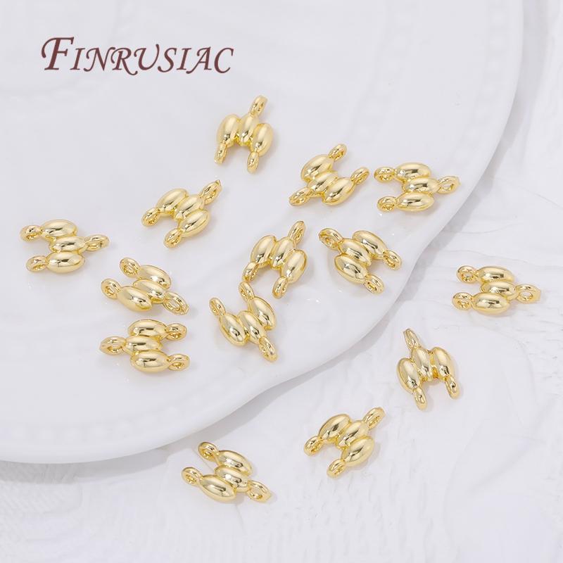 18K Gold Plated 2-row Connectors For Jewelry Making,Brass Connectors For Bracelets Accessories,DIY Necklaces Findings