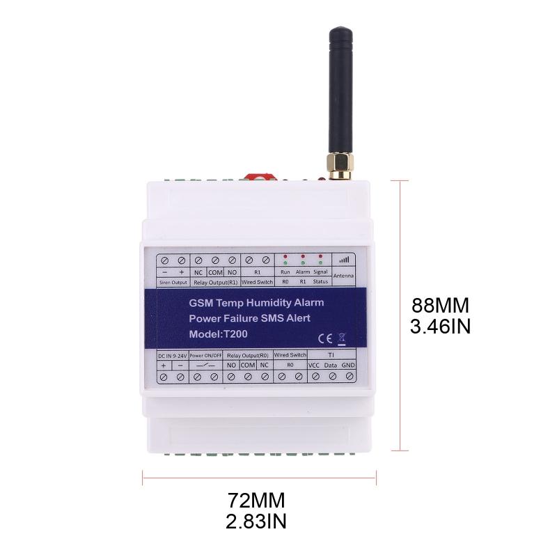 T200 Monitoring Relay GSM Web 3G 4G Temperature Humidity Power Status Monitoring Relay SMS Alert Alarm for DC 9V~24V/1A