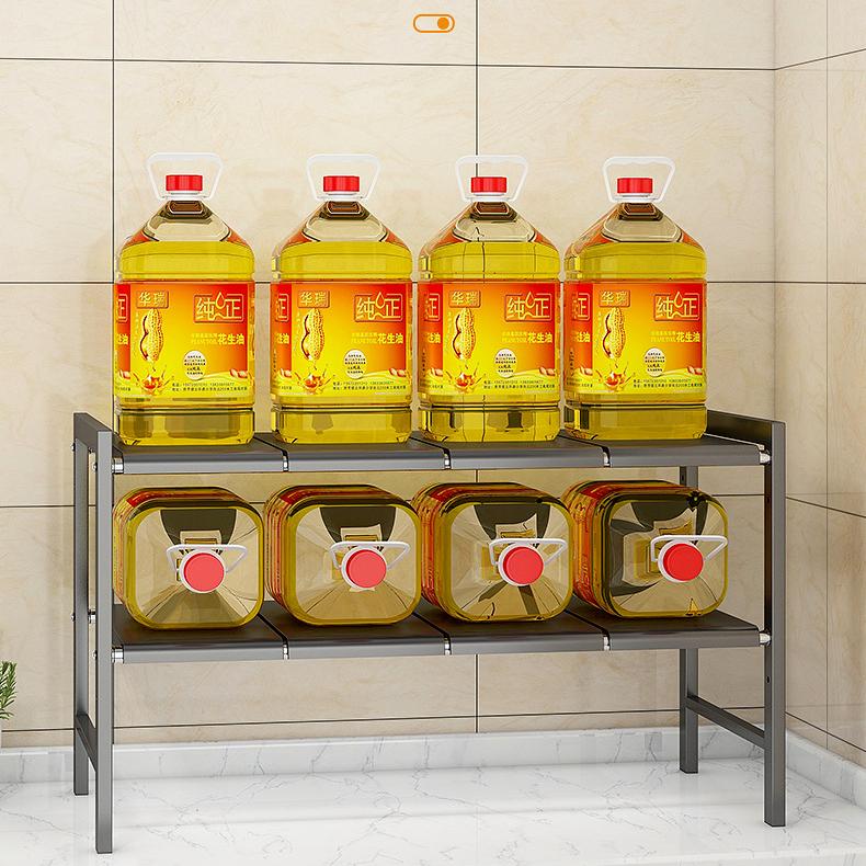 Adjustable Double Layer Shelf Floor Stand Storage Rack Under Sink Kitchen And Household Storage Rack Multifunctional