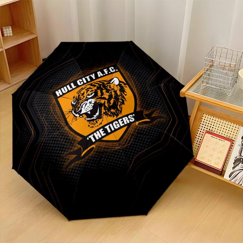 Hull FC Print Auto 8?Ribs Folding Umbrella Wind Resistant Lightweight Automatic Umbrella For Daily Travel